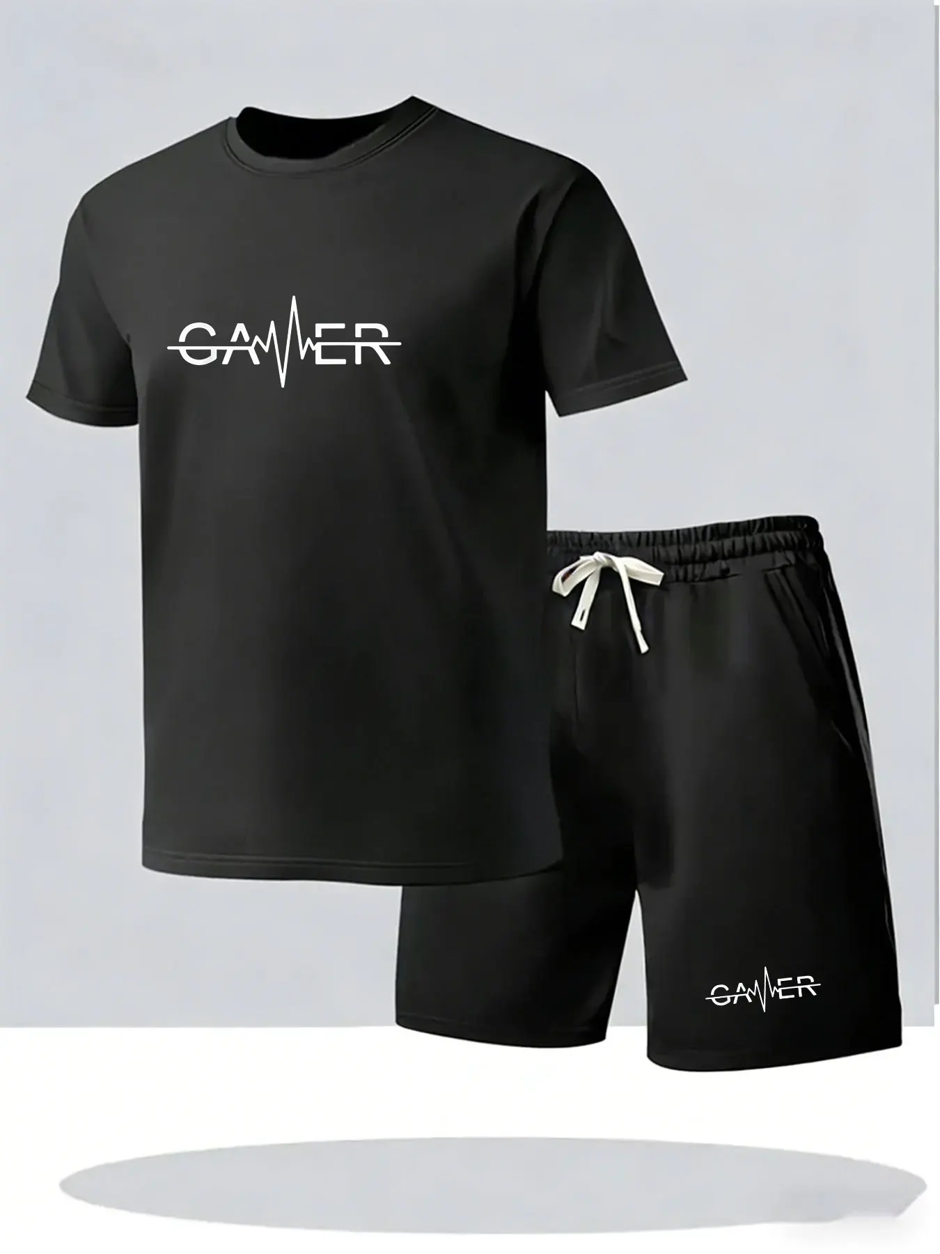 Summer Clothing For Young Men - 남성 여름 2피스 세트 크루넥 반팔