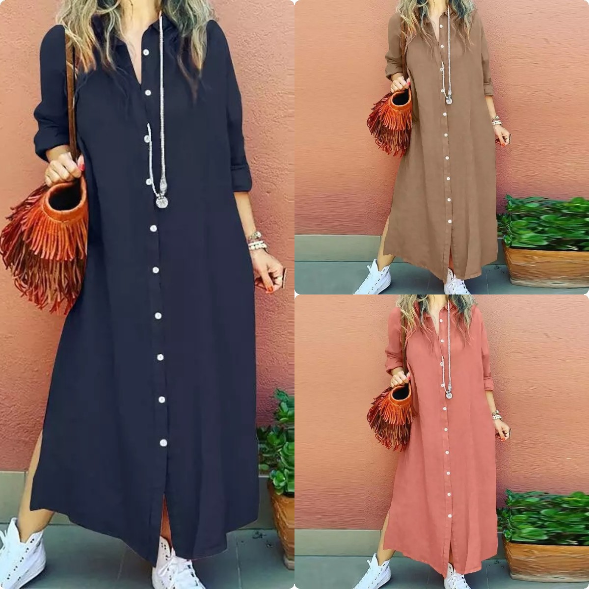 Summer Clothing Hijab - 새틴 아바야 무슬림 긴 원피스 여성