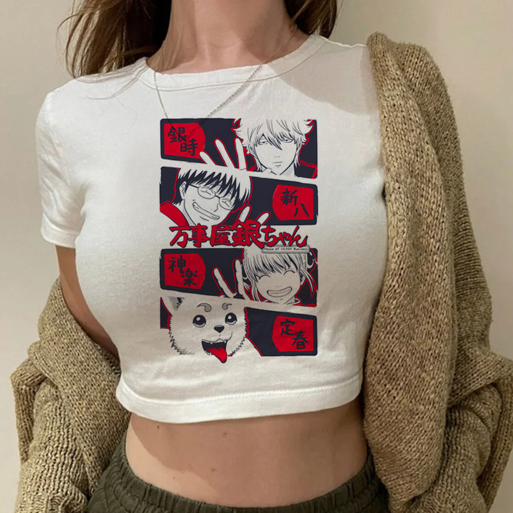 Summer Clothing Teens - Gintama Samurai Gintoki 크롭 탑 틴