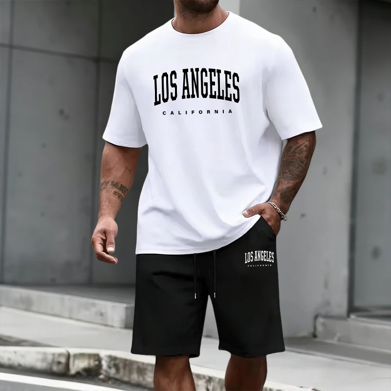 Summer Clothing For Young Men - 남성 트레이닝복 반팔 상의와 무릎 길이