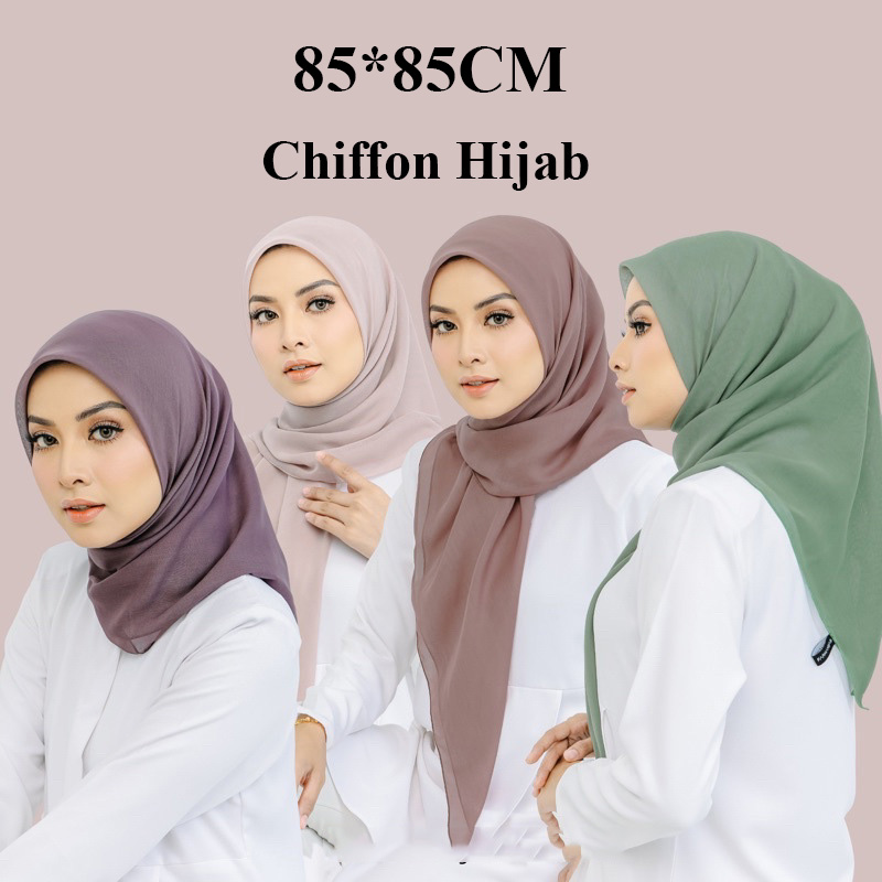 Summer Clothing Hijab - 여성용 헤비 쉬폰 스퀘어 스카프, 무슬림