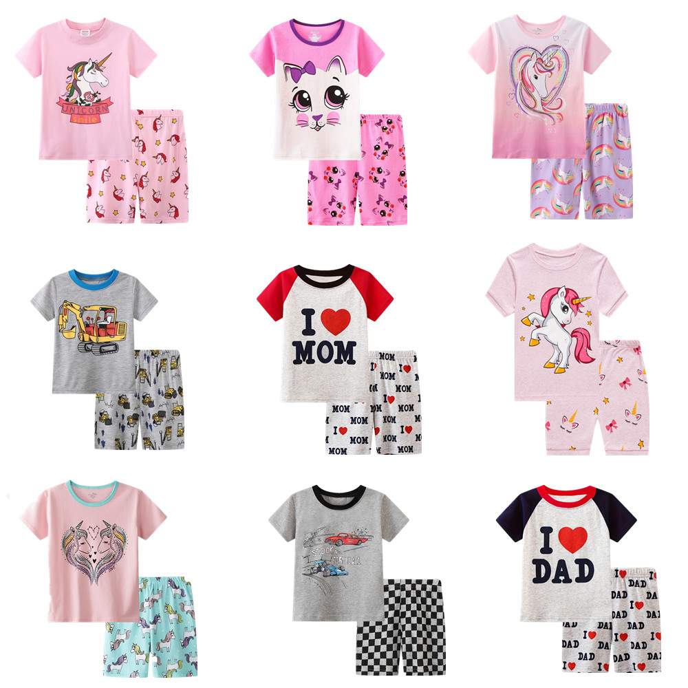 Summer Clothing Toddler - 유아 소녀 코튼 잠옷 의상, 만화