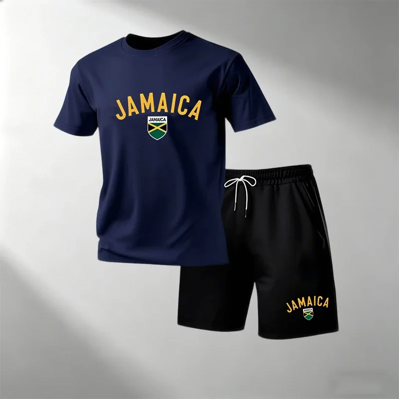 JAMAICA 남성용 여름 캐주얼 티셔츠 세트 O 넥  - Summer Clothing For Young Men 리뷰 및 가격