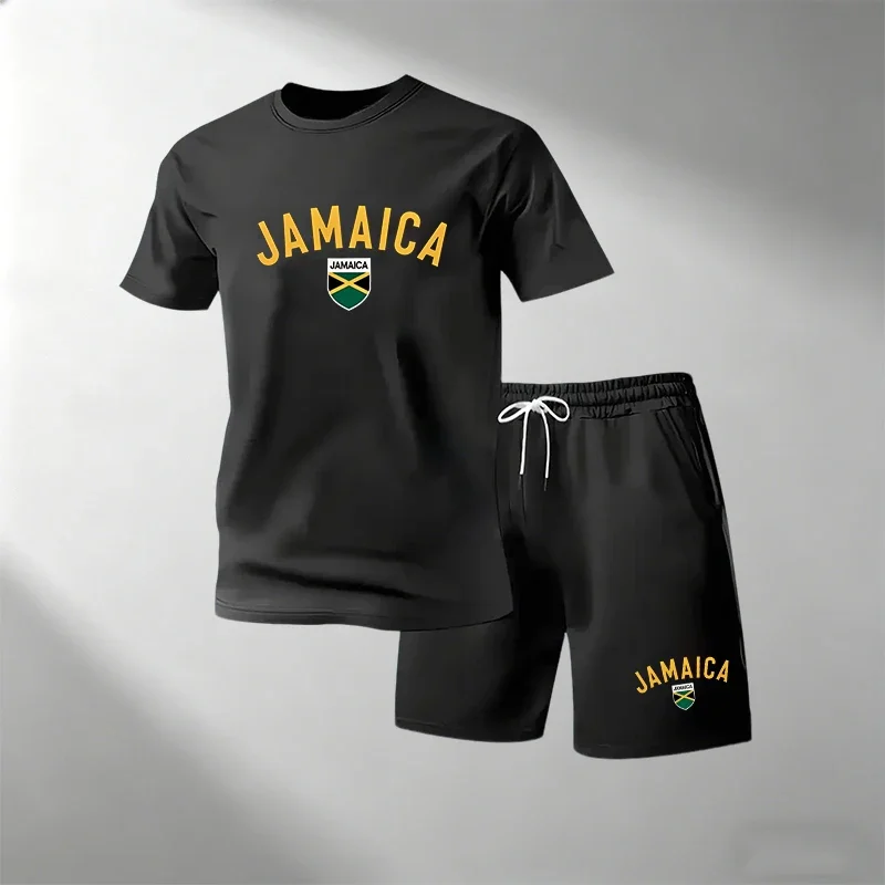 JAMAICA 남성용 여름 캐주얼 티셔츠 세트 O 넥  - Summer Clothing For Young Men 리뷰 및 가격