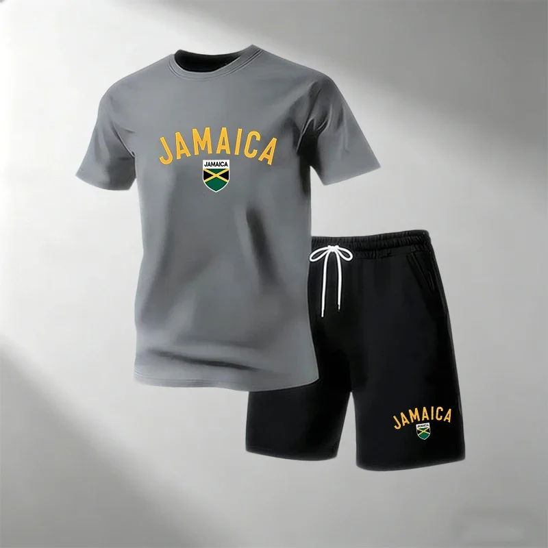 JAMAICA 남성용 여름 캐주얼 티셔츠 세트 O 넥  - Summer Clothing For Young Men 리뷰 및 가격