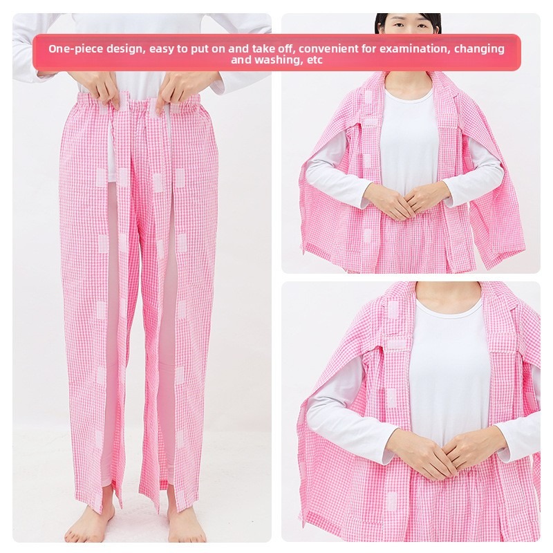 풀오픈 스틱 환자용 파자마 봄 여름 스타일 침대에 누워 - Summer Clothing Wear 리뷰 및 가격