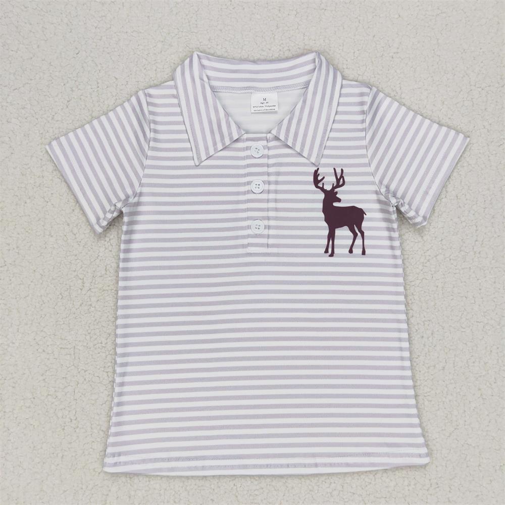 아동용 반팔 셔츠, 사슴 줄무늬 라펠 단추 티, 유아용 - Summer Clothing Toddler 리뷰 및 가격