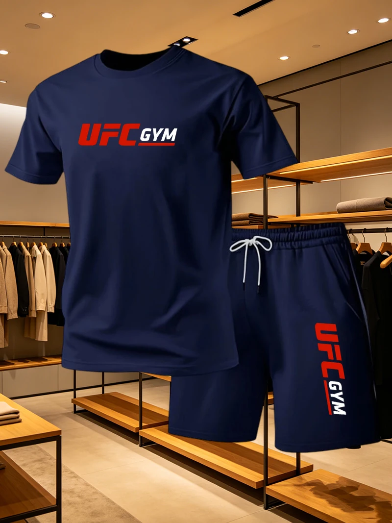 남성 패션 티셔츠 반바지 UFC 캐주얼 세트 여름 스포 - Summer Clothing For Young Men 리뷰 및 가격