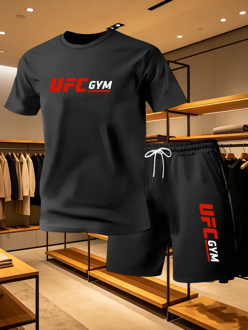 남성 패션 티셔츠 반바지 UFC 캐주얼 세트 여름 스포 - Summer Clothing For Young Men 리뷰 및 가격