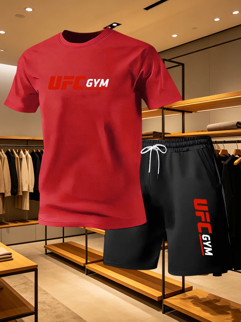 남성 패션 티셔츠 반바지 UFC 캐주얼 세트 여름 스포 - Summer Clothing For Young Men 리뷰 및 가격