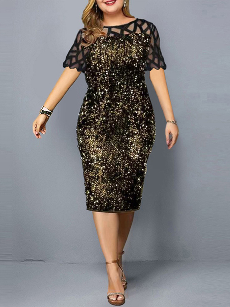 2022 여성 반짝 이는 파티 드레스 M-5XL 크기  - Summer Clothing For 60 Year Old Woman 리뷰 및 가격