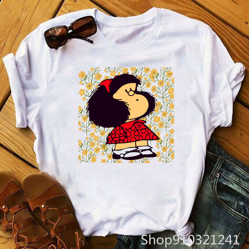 Rock Roll Mafalda 티셔츠 재미 있은 인쇄 - Summer Clothing Teens 리뷰 및 가격
