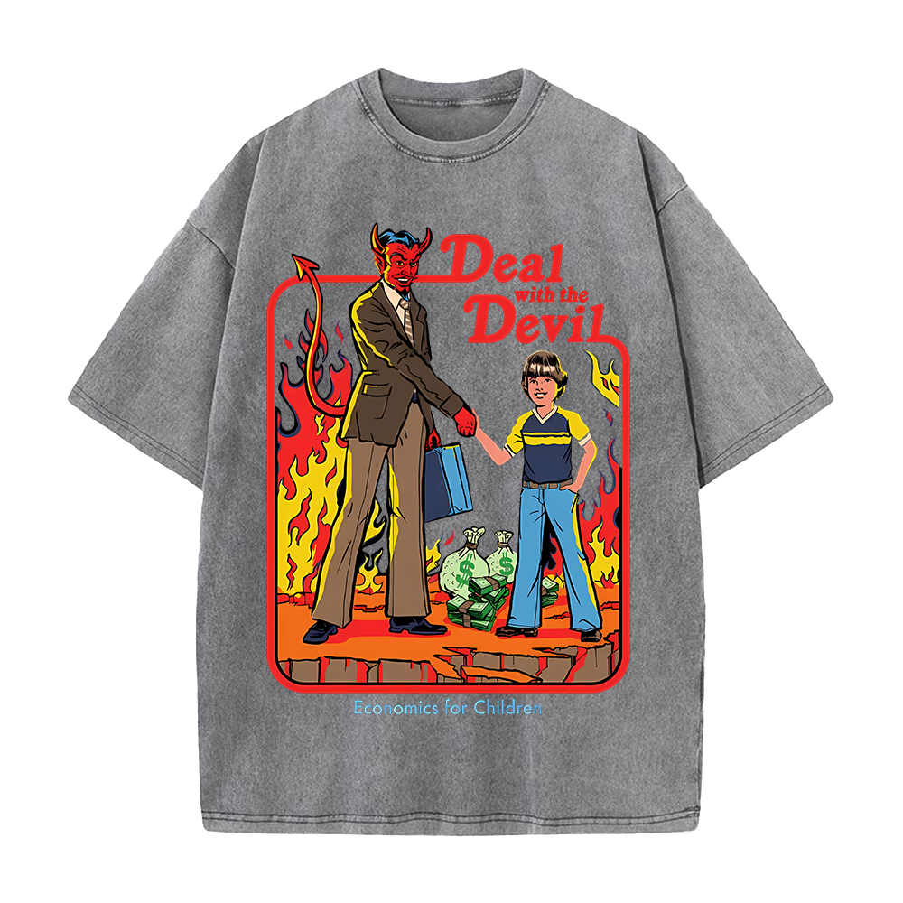 Deal Wich The Devil 프린트 티셔츠 다크 - Summer Clothing Deals 리뷰 및 가격
