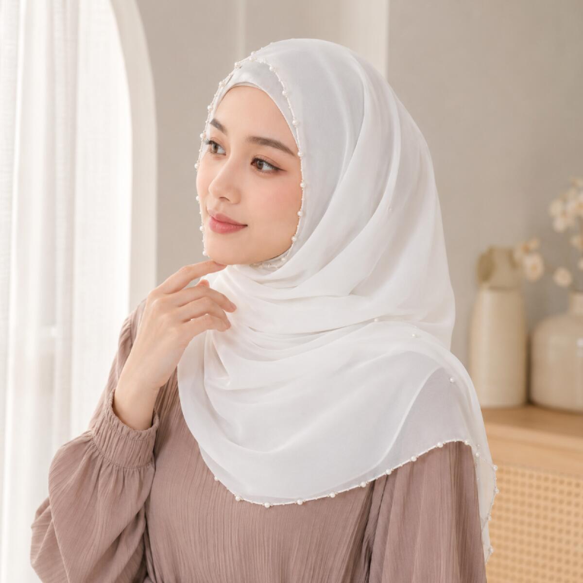 히잡 스카프 플레인 펄 시폰 파시미나 부드러운 머리 스 - Summer Clothing Hijab 리뷰 및 가격