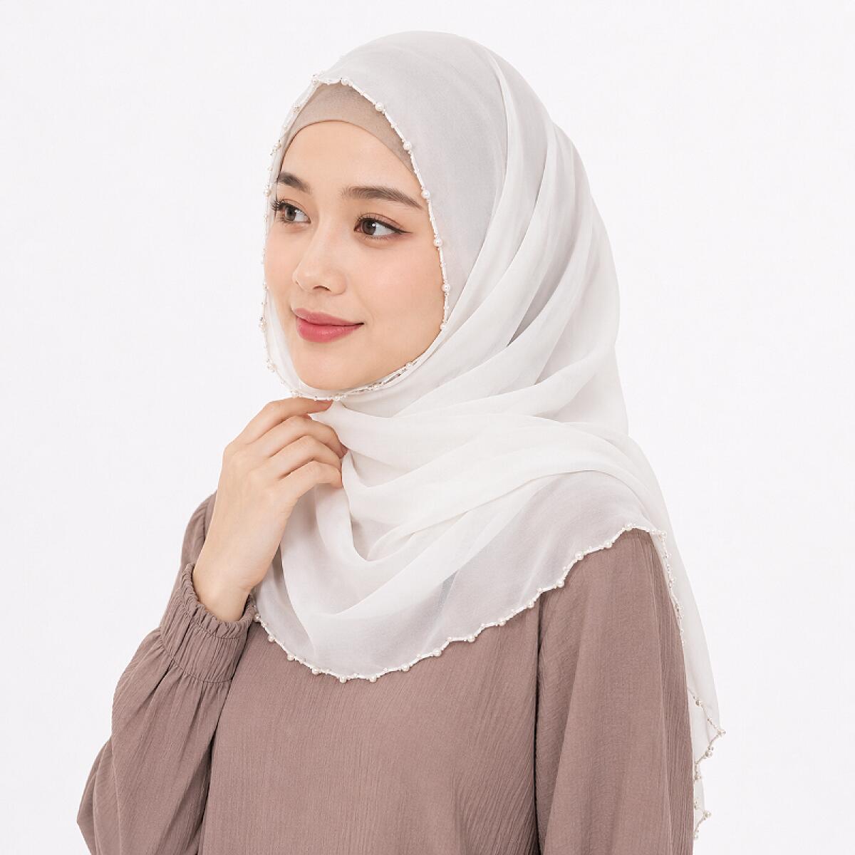 히잡 스카프 플레인 펄 시폰 파시미나 부드러운 머리 스 - Summer Clothing Hijab 리뷰 및 가격