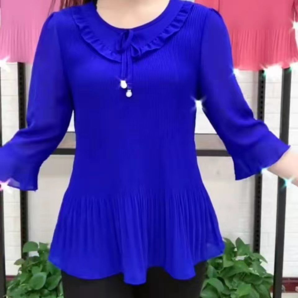 가을 신상 레이스 크루넥 패션 셔츠 슬림핏 얇은 여성  - Summer Clothing For 60 Year Old Woman 리뷰 및 가격