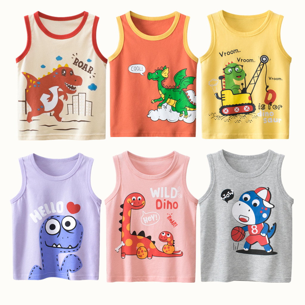2023 여름 여아용 어린이 조끼, 100% 코튼 공룡 - Summer Clothing Toddler 리뷰 및 가격